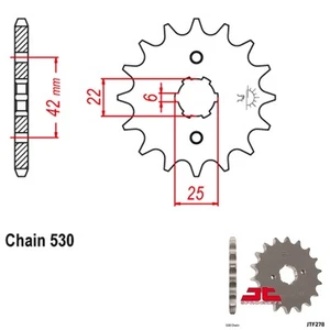 JT Sprockets Countershaft Sprocket 530 Pitch 17 Tooth Honda CB360T (1975-1976) - Picture 1 of 2