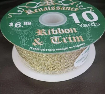 Renaissance Ribbon & Trim, 10 Yds, 1 1/2" Gold Shimmer, CR115G - Image 1 of 4