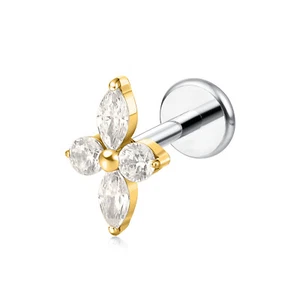 Pure Titanium F136 Hypoallergenic Piercing Stud Earring for Cartilage/Nose/Lip - Picture 1 of 11