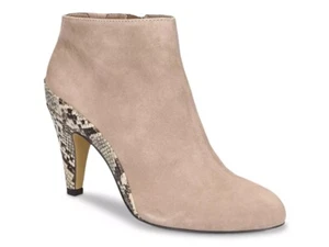 Bella Vita Brennan Suede Sleek Sassy Heeled Booties Boots Snake Taupe Sz 7.5 W - Picture 1 of 5
