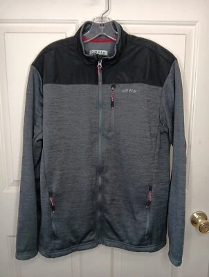 Orvis Bonded Mesh Men's Full Zip Black Gray Colorblock Jacket Size Large EUC  - Image 1 of 4