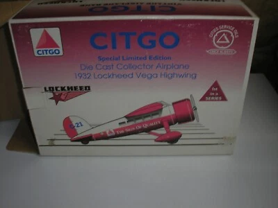 NICE 1992 Lockheed Citgo Plane 1932 Vega Highwing BANK 1st in Series Free SHIP - Image 1 of 4