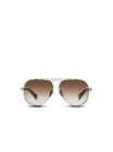 Balmain Sunglasses Oval glasses Titanium frame, thin silver-tone   brown temples
