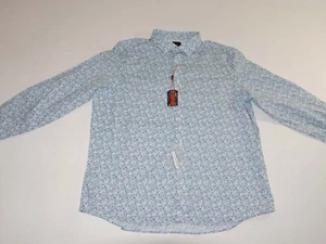 Egara Men's Slim Fit Stretch Easy Care Button Front Shirt XXL NWT Floral Print - Picture 1 of 8