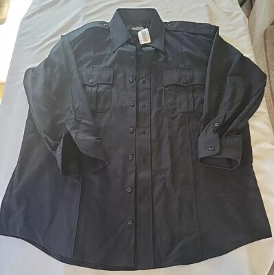 Perfection Uniforms Long Sleeve Shirt Dark Navy Size 16.5 x 33 Corections Police - Image 1 of 4