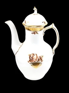 BROWN ROSE ROYAL COPENHAGEN PORCELAIN COFFEE POT -  MADE IN DENMARK 595/9233 - Picture 1 of 3