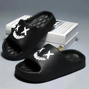 Black Summer EVA Slides, Non-Slip Waterproof Slippers, Casual Sandals for Beach - Picture 1 of 3