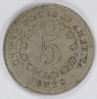 1866 Shield Nickel 5c with Rays Type Coin