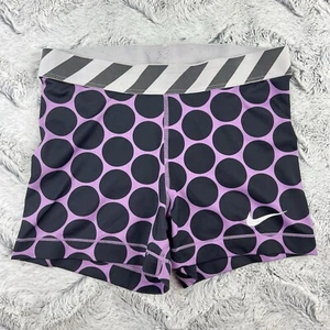Nike Pro Medium Pink Black Shorts Women Athletic Dri-Fit 3" Polka Dots Retro Gym - Picture 1 of 13
