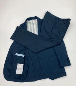 Traje de hombre Acero Azul Gris Diverso London 36R W31 L28 Algodón Elástico Tubería B - Imagen 1 de 18