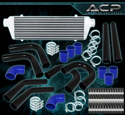 8Pc Diy Mandrel Bent Polished Piping Pipe Kit + Fmic Aluminum Intercooler Set Foto 1 de 3