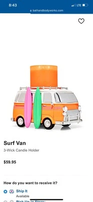 Soporte candelabro Bath and Body Works Surf Van VW Bus Foto 1 de 3