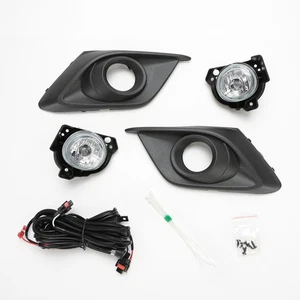 Fit 2014 - 2016 Mazda 3 Clear Lens Fog Driving Lights Kit w/ Bezels Bulbs Switch - Picture 1 of 7
