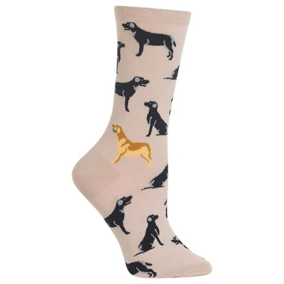 HOTSOX Womens Labrador Socks 1 Pair Taupe Shoe Size 9-11 - Image 1 of 2