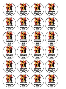 30 adornos para pasteles personalizados para fiesta de graduación escolar de 1,5" PRE-CORTADOS GLASEADO - Imagen 1 de 1