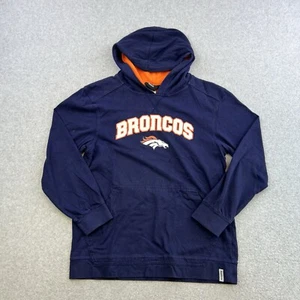 Denver Broncos Hoodie Youth Boys Medium 10-12 Reebok Blue Fleece Sweater NFL - Picture 1 of 7