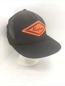 Patch Snapback Trucker Hat "Roughneck" Cap USA Orange On Black New WO/Tags NOS - Picture 1 of 7