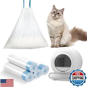 Cat Litter Box Liners-60 Count, Drawstring Cat Litter Waste Receptacles Bags  - Picture 1 of 5