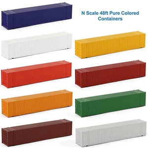 9pcs Different Colored N Scale 48' Blank Container Undecorated 48ft Cargo Box - Picture 1 of 7