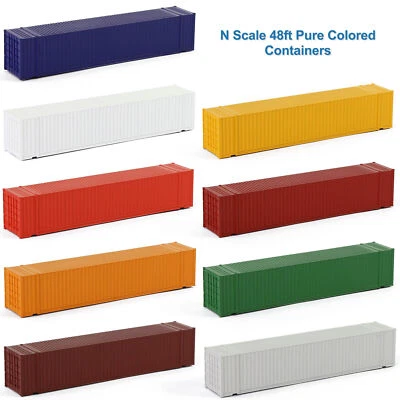 9pcs Different Colored N Scale 48' Blank Container Undecorated 48ft Cargo Box - Image 1 of 4