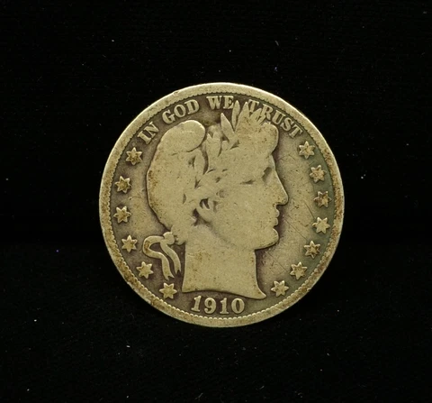 1910 Barber Half Dollar .900 Silver #EB12857 Cover