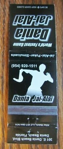 JAI-ALAI MATCHBOOK COVER: DANIA JAI-ALAI FLORIDA EMPTY SPORTS MATCHCOVER -D13 - Picture 1 of 2