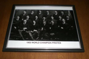 1903 PIRATES WORLD CHAMPIONS TEAM FRAMED B&W PRINT - Picture 1 of 1
