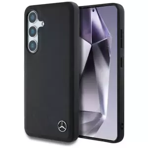 Case Galaxy S25 Mercedes Genuine Leather Black Lines Magsafe Logo Star - Picture 1 of 8