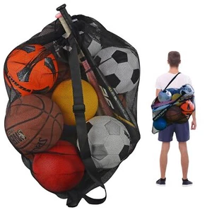 Basketball Bag - Large Mesh Ball Bag for Basketballs Soccer Ball Bag Volleyba... - Picture 1 of 6