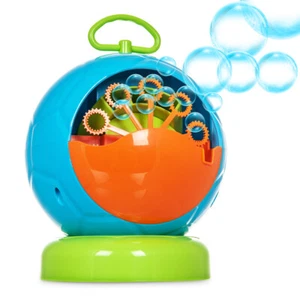 BUBBLE MACHINE MAKING BATTERY OPERATED PORTABLE INDOOR OUTDOOR TOY KID PORTABLE - Picture 1 of 10