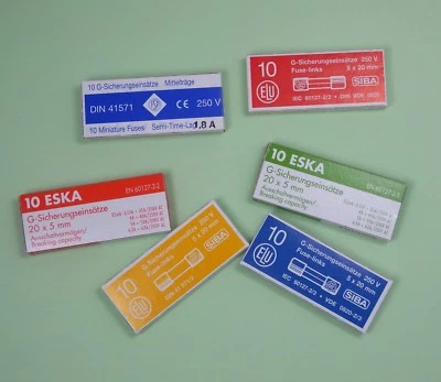 10 Stück Feinsicherung 5x20mm Mittelträge Glassicherungen ESKA