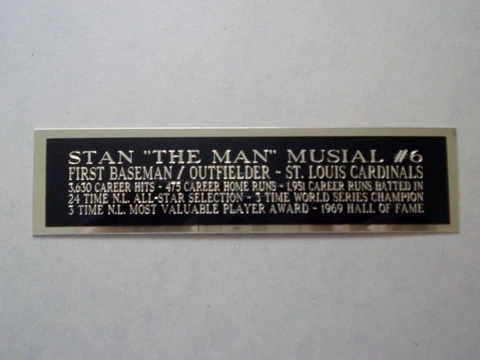 Stan Musial Cardinals Autograph Nameplate For A Signed Baseball Bat Case 1.25X6 Cover