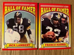 FRANCO HARRIS JACK LAMBERT Lot of 2 1990 Score Pittsburgh Steelers Hall of Famer - Picture 1 of 1