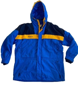 Columbia 3 en 1 Chaqueta Abrigo Para Hombre 2XL Azul Amarillo Negro Cremallera Exterior Parka - Imagen 1 de 4