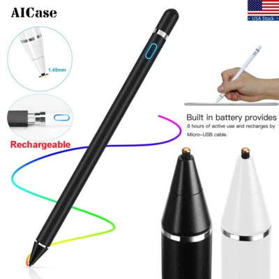Rechargeable Sensitive Touch Screen Pen Pencil Stylus For iPhone iPad Samsung PC - Image 1 of 4