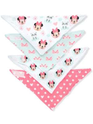 Paquete de 4 baberos bandana Minnie Mouse bebé niña - blanco/multi, talla única Foto 1 de 2