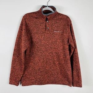 Suéter Suéter Eddie Bauer Talla Mediana Radiador Polar Cuello Simulado a Presión Naranja - Imagen 1 de 4