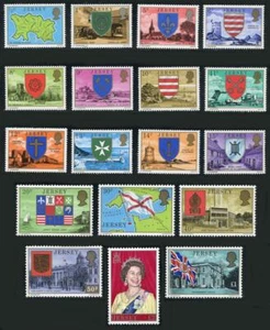 Jersey: 1976 Coats of Arms (137-155) 18-Stamp Set MNH - Picture 1 of 1