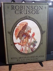 "Las aventuras de Robinson Crusoe" por Daniel DeFoe en muy buen estado Unmrkd Illus. HC ca 1921 - Imagen 1 de 11