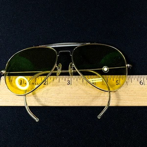 American Optical 5 1/2 Command Gold Aviator Sunglasses VINTAGE - Picture 1 of 11