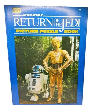 1983 HAPPY HOUSE VINTAGE STAR WARS RETURN OF THE JEDI LIVRO DE QUEBRA-CABEÇAS COLORIDO NOVO E NÃO USADO - Imagem 1 de 4