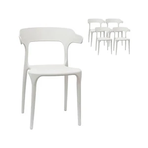 Sedia x4 Bracciolo Moderna Ristorante Bianco New America - Foto 1 di 5