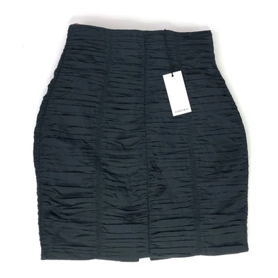 Nuevo con etiquetas Minifalda otomana acanalada negra talla 36 FR talla 4 US Couture RTW Foto 1 de 4