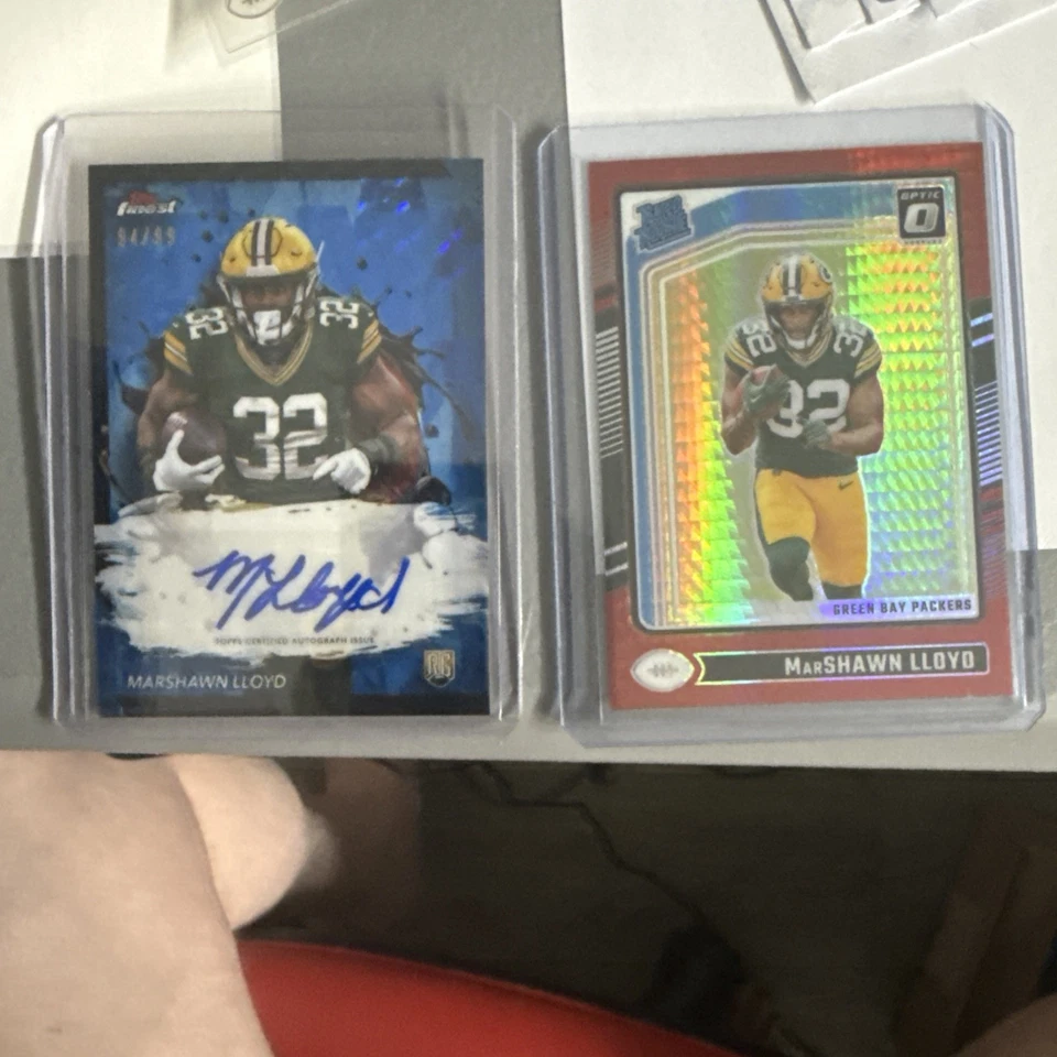 2024 Topps Finest - Rookie Autographs Marshawn Lloyd Blue Refractor /99 Auto - Image 1 of 4