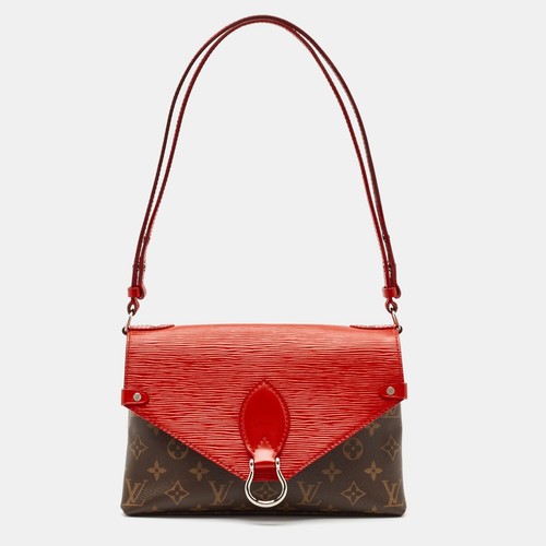 LOUIS VUITTON（LV） Borsa Louis Vuitton Coquelicot Epi in pelle e tela monogramma Saint Michel
