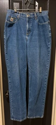 Pantalones de mezclilla occidentales cruel 100 % algodón calce relajado tiro alto cónicos talla 15 largos Foto 1 de 4