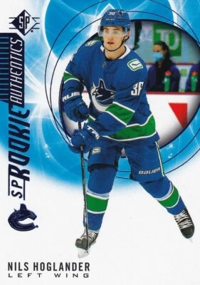 2020-21 SP Hockey Nils Hoglander SP Rookie Authentics Blue No. 139 Canucks - Image 1 of 2