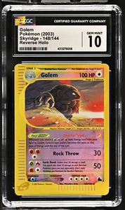 Pokémon Skyridge Golem 2003 lámina de holo inversa 148 CGC 10 gemas cristal como nuevo - Imagen 1 de 2