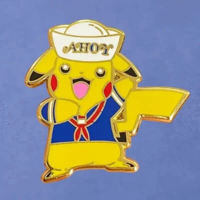 Pokemon Stranger Things Enamel Pin Collectible Mashup PIKACHU AHOY Mash Up - Image 1 of 4