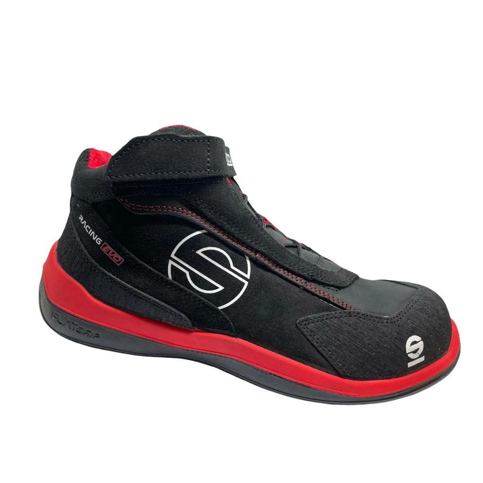PELLE PELLE Sparco Racing Evo S3 Sicherheitsschuhe Leder rutschfest schwarz/rot